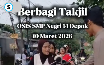 OSIS UPTD SMP Negeri 14 Depok Gelar Aksi Berbagi Takjil untuk Masyarakat